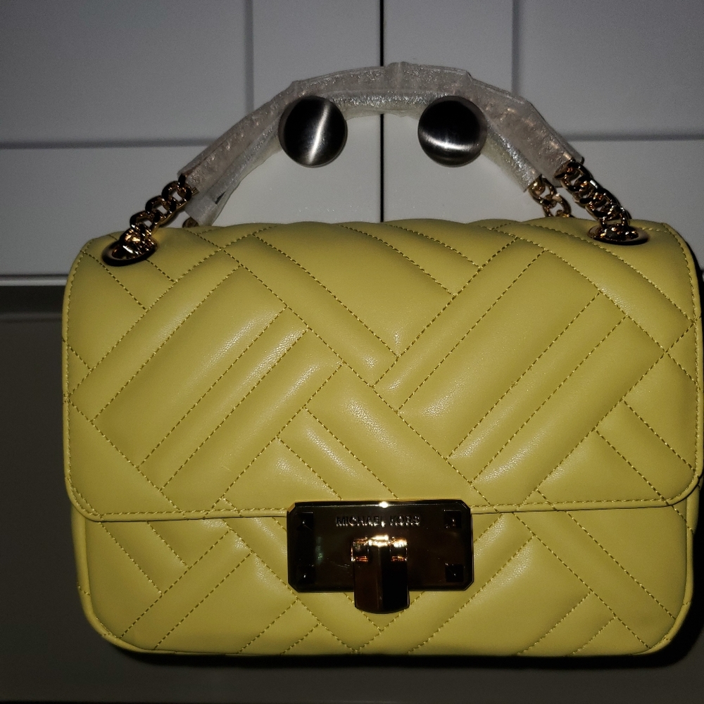 NWT# Michael Kors Yellow Peyton Bag